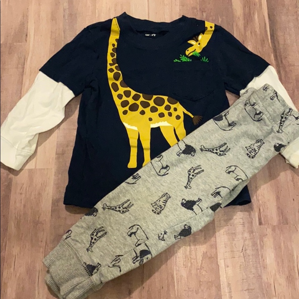 Two piece carters animal outfit